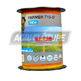 Ruban Farmer Horizont  Jaune/orange pour clôture Courte  largeur 10 ou 20 mm