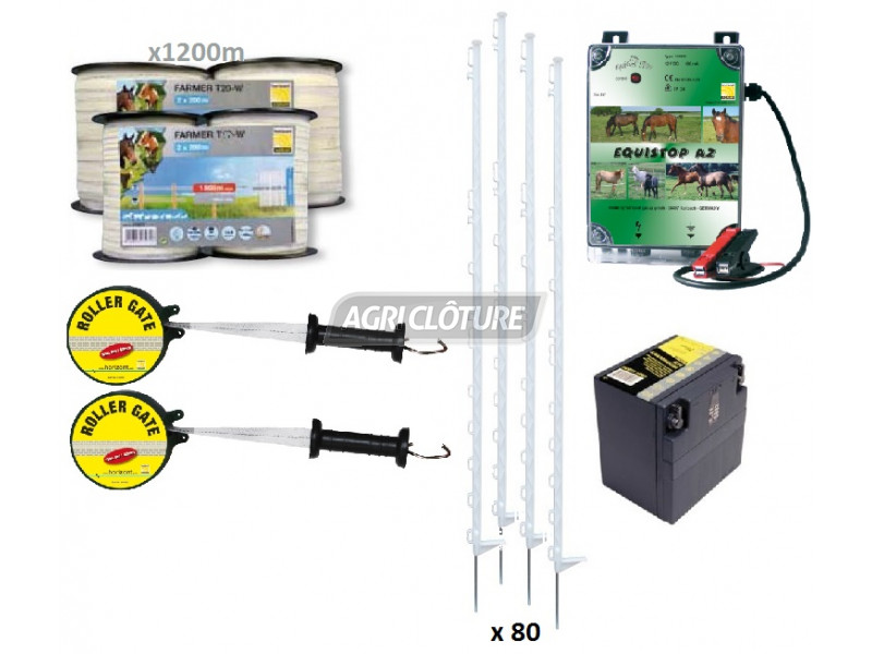 Kit clôture 1 Hectare électrificateur batterie Horizont Pièces