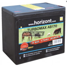 Pile 9V grand format pour électrificateur type Horizont Turbomax AB alcaline (170Ah à 200Ah)