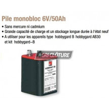 Pile monobloc 6V/50Ah pour électrificateur hobbygard B et equistop B